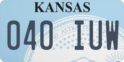 KS license plate 040IUW