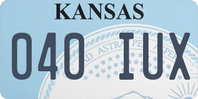 KS license plate 040IUX