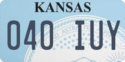 KS license plate 040IUY