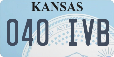KS license plate 040IVB