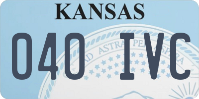 KS license plate 040IVC