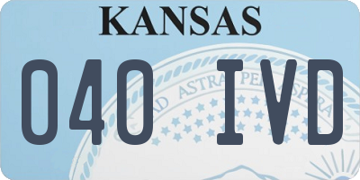KS license plate 040IVD