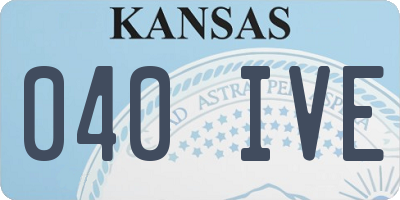KS license plate 040IVE