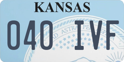 KS license plate 040IVF