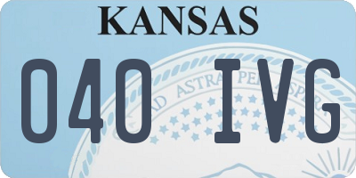 KS license plate 040IVG