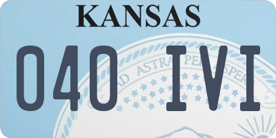 KS license plate 040IVI
