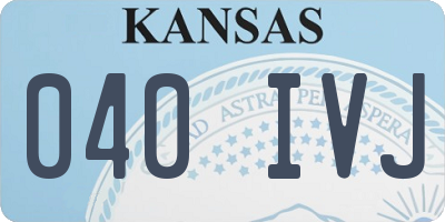 KS license plate 040IVJ