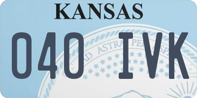 KS license plate 040IVK