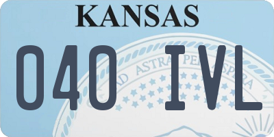 KS license plate 040IVL