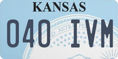 KS license plate 040IVM