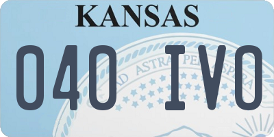 KS license plate 040IVO