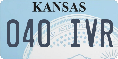 KS license plate 040IVR
