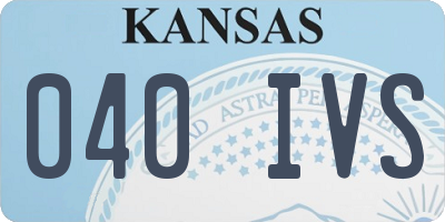 KS license plate 040IVS