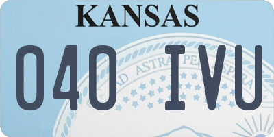 KS license plate 040IVU