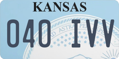 KS license plate 040IVV