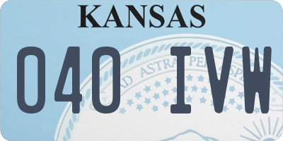 KS license plate 040IVW