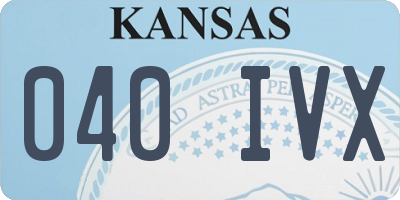 KS license plate 040IVX