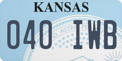 KS license plate 040IWB