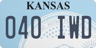 KS license plate 040IWD