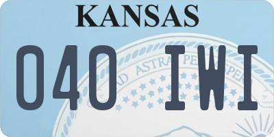 KS license plate 040IWI