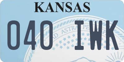 KS license plate 040IWK