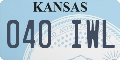 KS license plate 040IWL