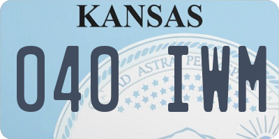 KS license plate 040IWM