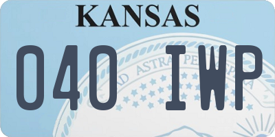 KS license plate 040IWP