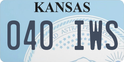 KS license plate 040IWS