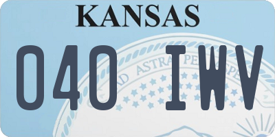 KS license plate 040IWV