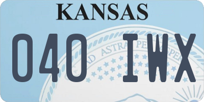 KS license plate 040IWX