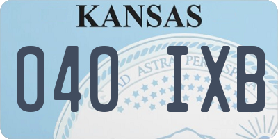 KS license plate 040IXB