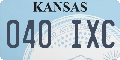 KS license plate 040IXC
