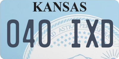 KS license plate 040IXD