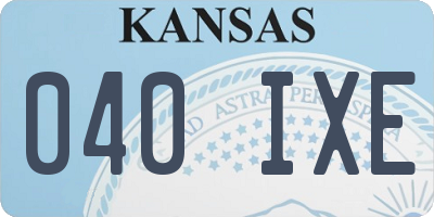 KS license plate 040IXE