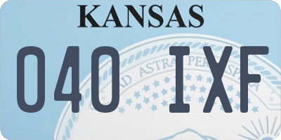 KS license plate 040IXF