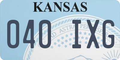 KS license plate 040IXG
