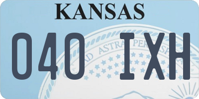 KS license plate 040IXH