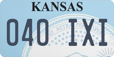KS license plate 040IXI