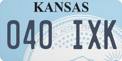 KS license plate 040IXK