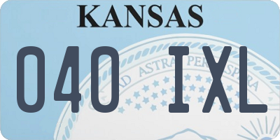 KS license plate 040IXL