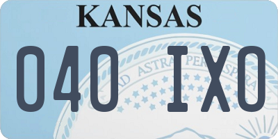 KS license plate 040IXO