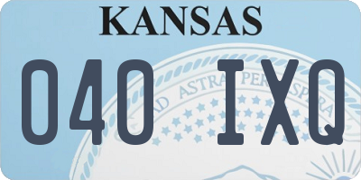 KS license plate 040IXQ
