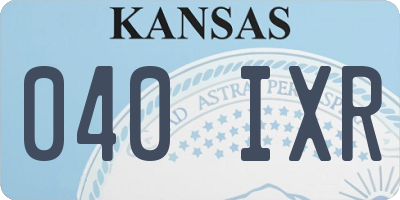 KS license plate 040IXR