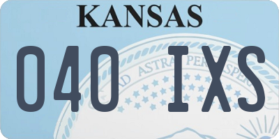 KS license plate 040IXS
