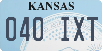 KS license plate 040IXT