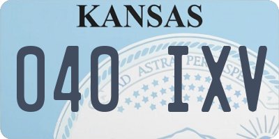 KS license plate 040IXV