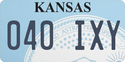 KS license plate 040IXY