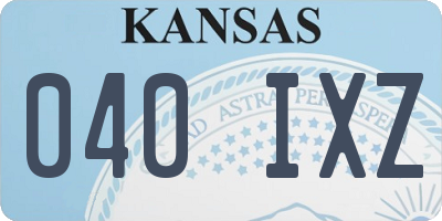 KS license plate 040IXZ