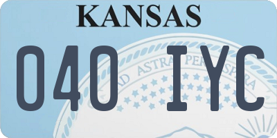 KS license plate 040IYC
